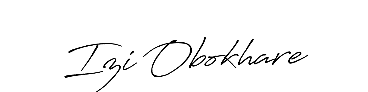Use a signature maker to create a handwritten signature online. With this signature software, you can design (Antro_Vectra_Bolder) your own signature for name Izi Obokhare. Izi Obokhare signature style 7 images and pictures png