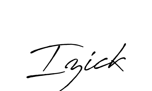 How to make Izick name signature. Use Antro_Vectra_Bolder style for creating short signs online. This is the latest handwritten sign. Izick signature style 7 images and pictures png