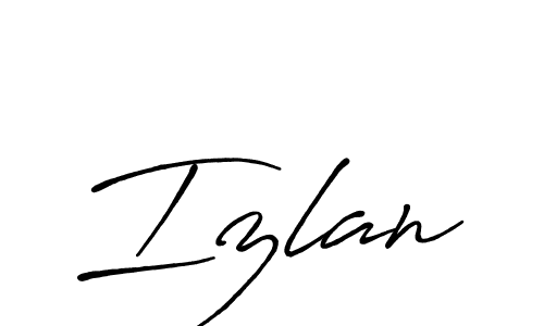 How to make Izlan signature? Antro_Vectra_Bolder is a professional autograph style. Create handwritten signature for Izlan name. Izlan signature style 7 images and pictures png