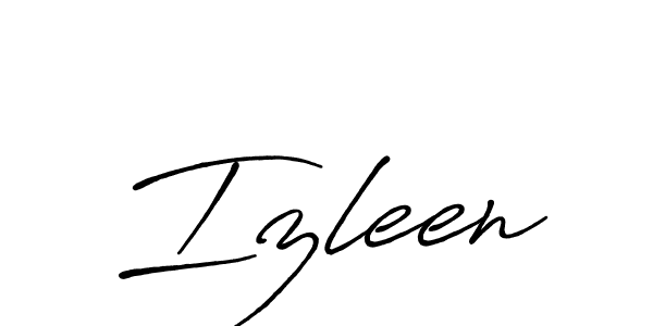 Make a beautiful signature design for name Izleen. With this signature (Antro_Vectra_Bolder) style, you can create a handwritten signature for free. Izleen signature style 7 images and pictures png