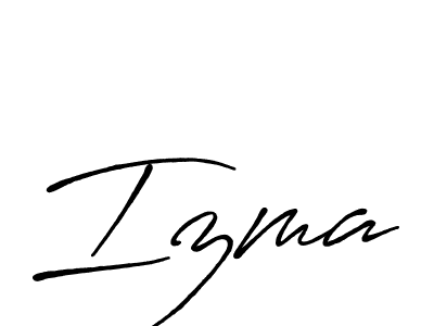 How to make Izma name signature. Use Antro_Vectra_Bolder style for creating short signs online. This is the latest handwritten sign. Izma signature style 7 images and pictures png