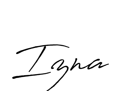 Also we have Izna name is the best signature style. Create professional handwritten signature collection using Antro_Vectra_Bolder autograph style. Izna signature style 7 images and pictures png