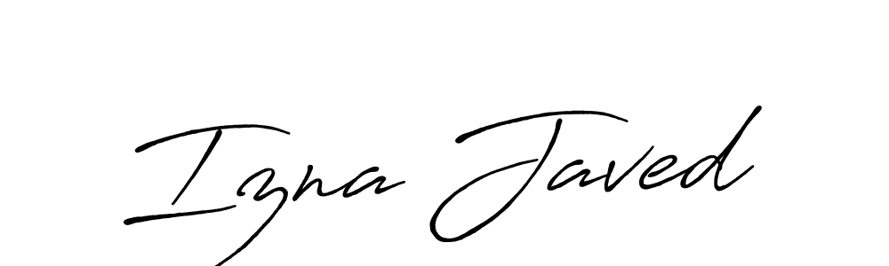 You should practise on your own different ways (Antro_Vectra_Bolder) to write your name (Izna Javed) in signature. don't let someone else do it for you. Izna Javed signature style 7 images and pictures png