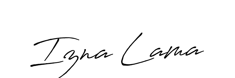 Antro_Vectra_Bolder is a professional signature style that is perfect for those who want to add a touch of class to their signature. It is also a great choice for those who want to make their signature more unique. Get Izna Lama name to fancy signature for free. Izna Lama signature style 7 images and pictures png