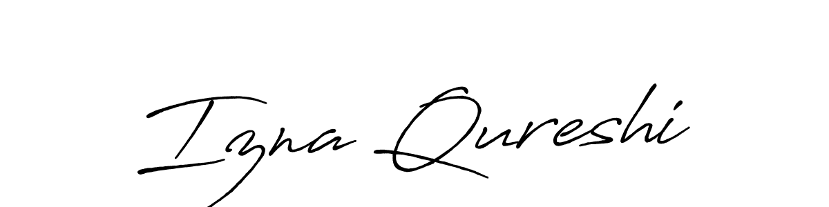 Make a beautiful signature design for name Izna Qureshi. With this signature (Antro_Vectra_Bolder) style, you can create a handwritten signature for free. Izna Qureshi signature style 7 images and pictures png