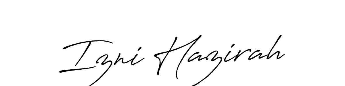 Design your own signature with our free online signature maker. With this signature software, you can create a handwritten (Antro_Vectra_Bolder) signature for name Izni Hazirah. Izni Hazirah signature style 7 images and pictures png