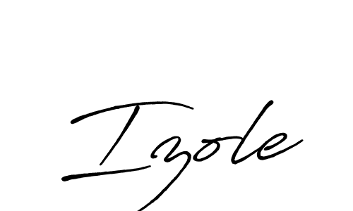 Make a beautiful signature design for name Izole. With this signature (Antro_Vectra_Bolder) style, you can create a handwritten signature for free. Izole signature style 7 images and pictures png