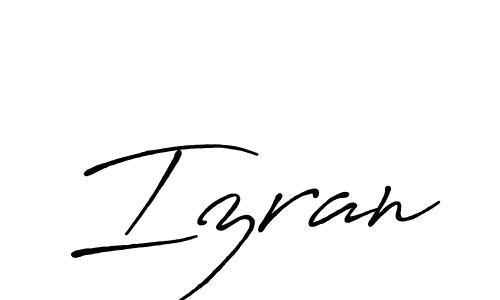 Use a signature maker to create a handwritten signature online. With this signature software, you can design (Antro_Vectra_Bolder) your own signature for name Izran. Izran signature style 7 images and pictures png