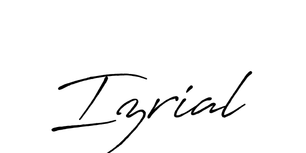 Make a beautiful signature design for name Izrial. With this signature (Antro_Vectra_Bolder) style, you can create a handwritten signature for free. Izrial signature style 7 images and pictures png