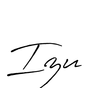 How to make Izu signature? Antro_Vectra_Bolder is a professional autograph style. Create handwritten signature for Izu name. Izu signature style 7 images and pictures png