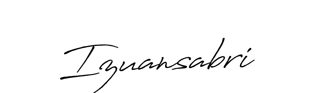 Make a beautiful signature design for name Izuansabri. With this signature (Antro_Vectra_Bolder) style, you can create a handwritten signature for free. Izuansabri signature style 7 images and pictures png