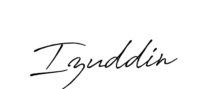 Create a beautiful signature design for name Izuddin. With this signature (Antro_Vectra_Bolder) fonts, you can make a handwritten signature for free. Izuddin signature style 7 images and pictures png