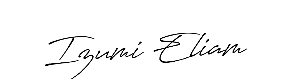 Antro_Vectra_Bolder is a professional signature style that is perfect for those who want to add a touch of class to their signature. It is also a great choice for those who want to make their signature more unique. Get Izumi Eliam name to fancy signature for free. Izumi Eliam signature style 7 images and pictures png