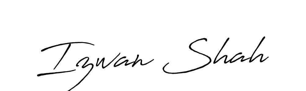 Create a beautiful signature design for name Izwan Shah. With this signature (Antro_Vectra_Bolder) fonts, you can make a handwritten signature for free. Izwan Shah signature style 7 images and pictures png