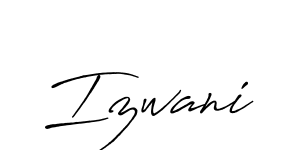 Use a signature maker to create a handwritten signature online. With this signature software, you can design (Antro_Vectra_Bolder) your own signature for name Izwani. Izwani signature style 7 images and pictures png