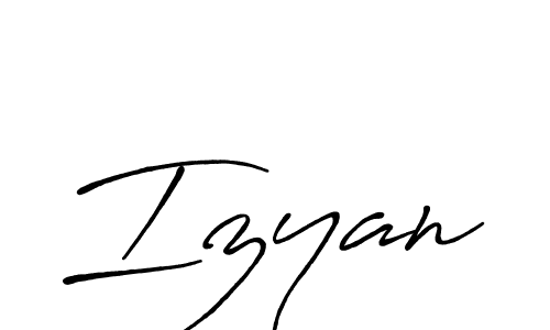 How to make Izyan name signature. Use Antro_Vectra_Bolder style for creating short signs online. This is the latest handwritten sign. Izyan signature style 7 images and pictures png
