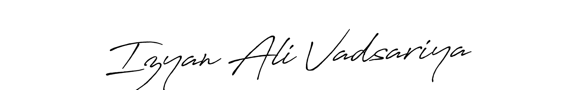 How to make Izyan Ali Vadsariya signature? Antro_Vectra_Bolder is a professional autograph style. Create handwritten signature for Izyan Ali Vadsariya name. Izyan Ali Vadsariya signature style 7 images and pictures png