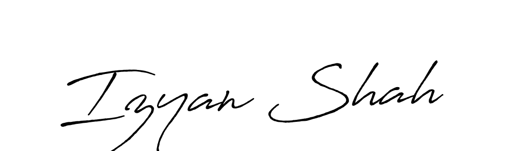 Make a beautiful signature design for name Izyan Shah. With this signature (Antro_Vectra_Bolder) style, you can create a handwritten signature for free. Izyan Shah signature style 7 images and pictures png