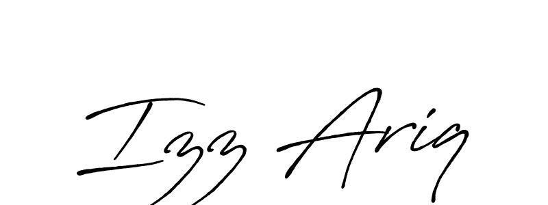 Izz Ariq stylish signature style. Best Handwritten Sign (Antro_Vectra_Bolder) for my name. Handwritten Signature Collection Ideas for my name Izz Ariq. Izz Ariq signature style 7 images and pictures png