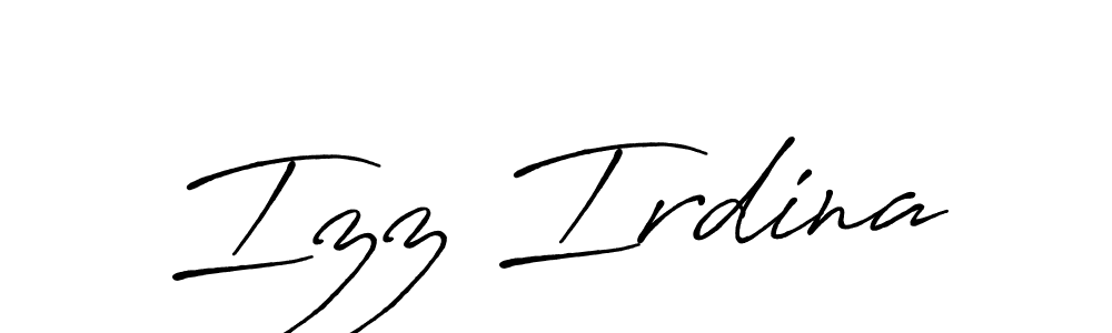 You should practise on your own different ways (Antro_Vectra_Bolder) to write your name (Izz Irdina) in signature. don't let someone else do it for you. Izz Irdina signature style 7 images and pictures png