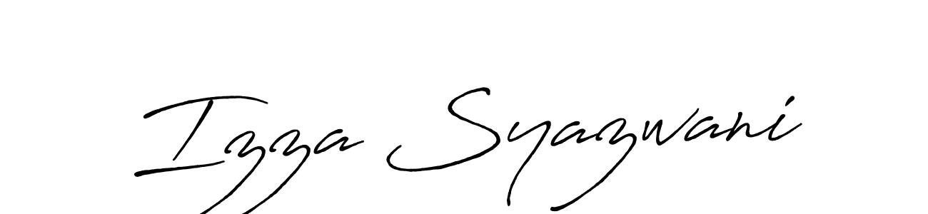 Antro_Vectra_Bolder is a professional signature style that is perfect for those who want to add a touch of class to their signature. It is also a great choice for those who want to make their signature more unique. Get Izza Syazwani name to fancy signature for free. Izza Syazwani signature style 7 images and pictures png