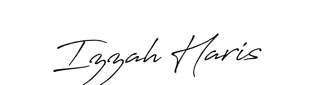 Izzah Haris stylish signature style. Best Handwritten Sign (Antro_Vectra_Bolder) for my name. Handwritten Signature Collection Ideas for my name Izzah Haris. Izzah Haris signature style 7 images and pictures png