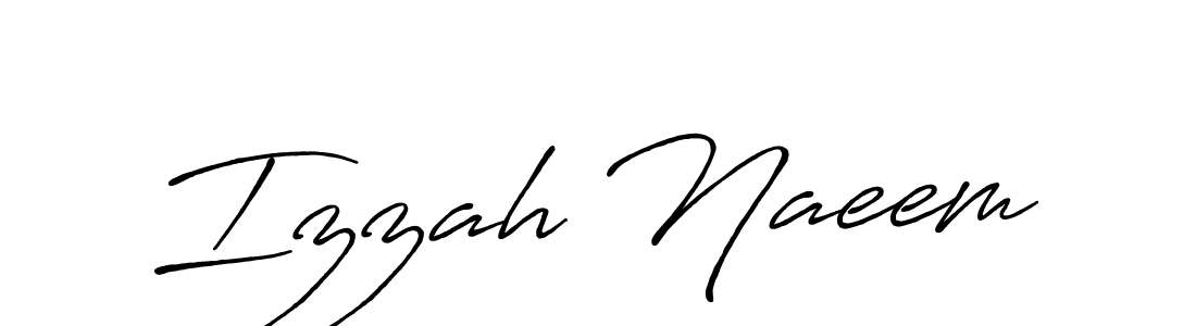 Create a beautiful signature design for name Izzah Naeem. With this signature (Antro_Vectra_Bolder) fonts, you can make a handwritten signature for free. Izzah Naeem signature style 7 images and pictures png