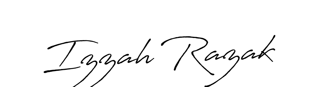 Use a signature maker to create a handwritten signature online. With this signature software, you can design (Antro_Vectra_Bolder) your own signature for name Izzah Razak. Izzah Razak signature style 7 images and pictures png