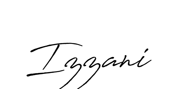 Use a signature maker to create a handwritten signature online. With this signature software, you can design (Antro_Vectra_Bolder) your own signature for name Izzani. Izzani signature style 7 images and pictures png