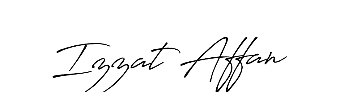 How to make Izzat Affan name signature. Use Antro_Vectra_Bolder style for creating short signs online. This is the latest handwritten sign. Izzat Affan signature style 7 images and pictures png