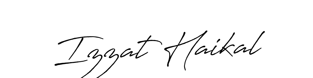 Use a signature maker to create a handwritten signature online. With this signature software, you can design (Antro_Vectra_Bolder) your own signature for name Izzat Haikal. Izzat Haikal signature style 7 images and pictures png