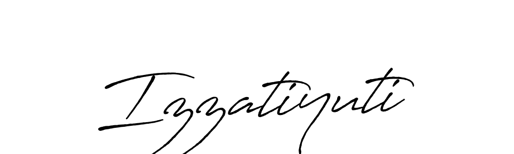 if you are searching for the best signature style for your name Izzatiyuti. so please give up your signature search. here we have designed multiple signature styles  using Antro_Vectra_Bolder. Izzatiyuti signature style 7 images and pictures png