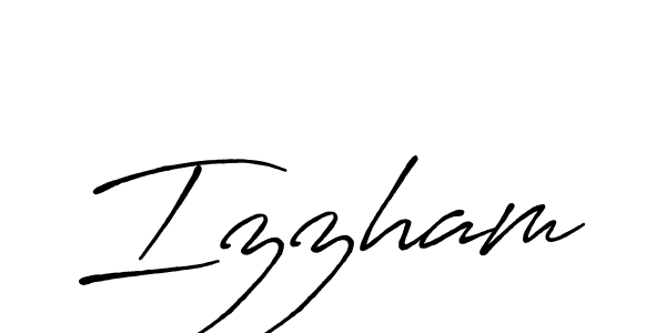 How to make Izzham name signature. Use Antro_Vectra_Bolder style for creating short signs online. This is the latest handwritten sign. Izzham signature style 7 images and pictures png