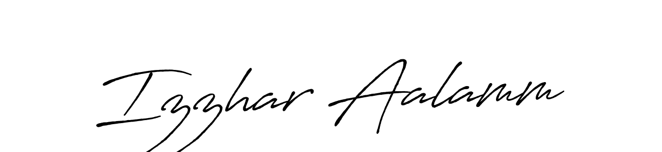 Make a beautiful signature design for name Izzhar Aalamm. With this signature (Antro_Vectra_Bolder) style, you can create a handwritten signature for free. Izzhar Aalamm signature style 7 images and pictures png