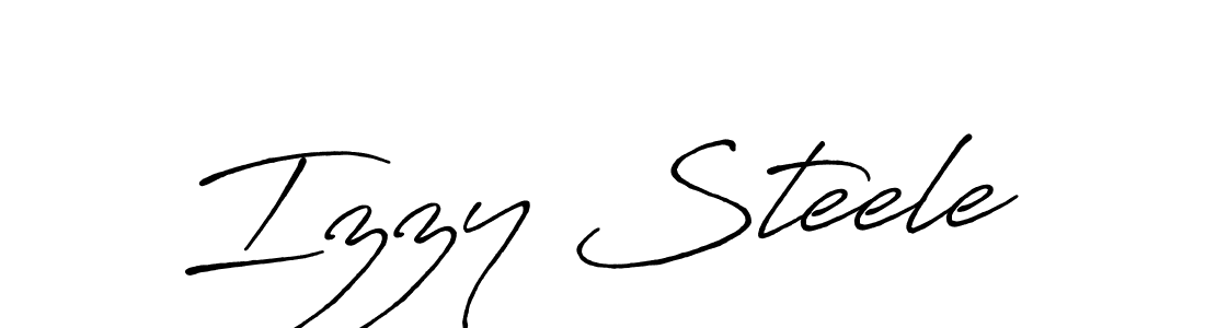 Make a beautiful signature design for name Izzy Steele. With this signature (Antro_Vectra_Bolder) style, you can create a handwritten signature for free. Izzy Steele signature style 7 images and pictures png