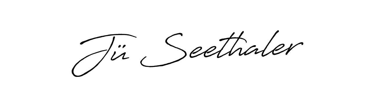 How to make Jü Seethaler name signature. Use Antro_Vectra_Bolder style for creating short signs online. This is the latest handwritten sign. Jü Seethaler signature style 7 images and pictures png