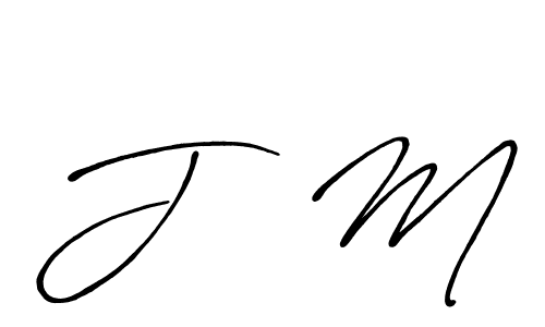 Create a beautiful signature design for name J   M. With this signature (Antro_Vectra_Bolder) fonts, you can make a handwritten signature for free. J   M signature style 7 images and pictures png
