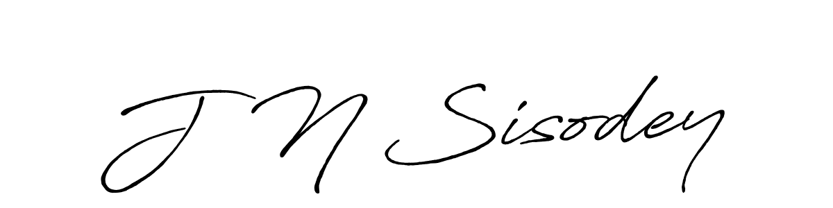 Make a beautiful signature design for name J  N Sisodey. With this signature (Antro_Vectra_Bolder) style, you can create a handwritten signature for free. J  N Sisodey signature style 7 images and pictures png