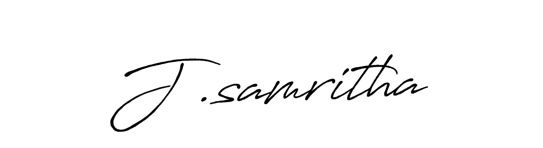 Make a beautiful signature design for name J .samritha. With this signature (Antro_Vectra_Bolder) style, you can create a handwritten signature for free. J .samritha signature style 7 images and pictures png