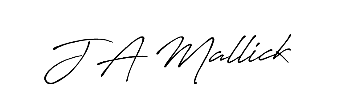 Create a beautiful signature design for name J A Mallick. With this signature (Antro_Vectra_Bolder) fonts, you can make a handwritten signature for free. J A Mallick signature style 7 images and pictures png