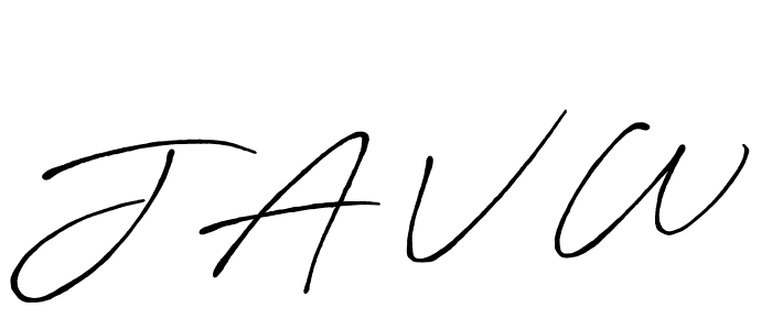 Design your own signature with our free online signature maker. With this signature software, you can create a handwritten (Antro_Vectra_Bolder) signature for name J A V W. J A V W signature style 7 images and pictures png