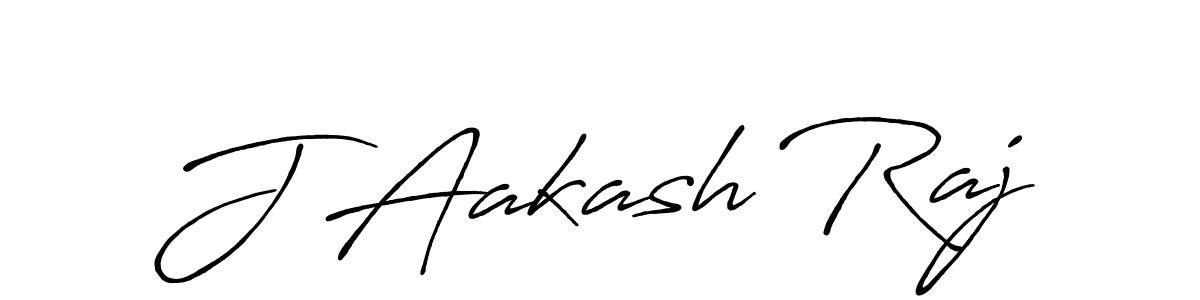 How to make J Aakash Raj name signature. Use Antro_Vectra_Bolder style for creating short signs online. This is the latest handwritten sign. J Aakash Raj signature style 7 images and pictures png