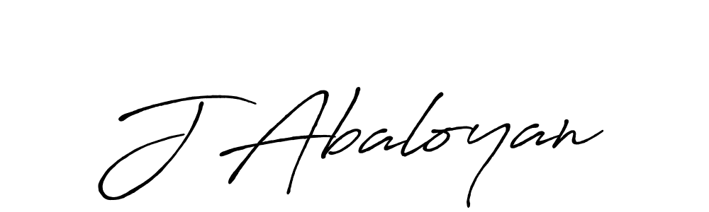 How to make J Abaloyan name signature. Use Antro_Vectra_Bolder style for creating short signs online. This is the latest handwritten sign. J Abaloyan signature style 7 images and pictures png