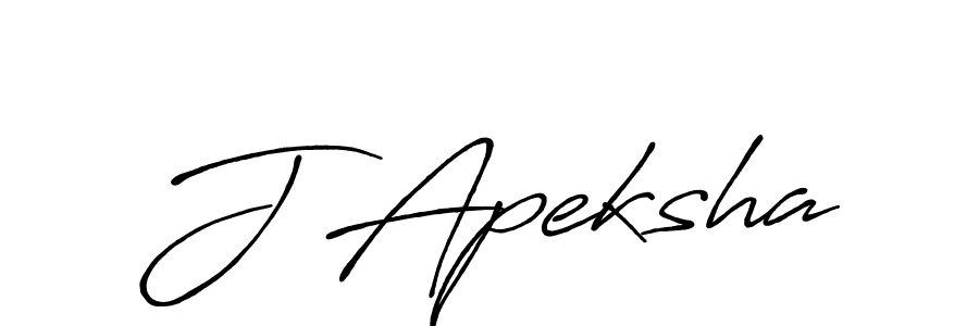 Design your own signature with our free online signature maker. With this signature software, you can create a handwritten (Antro_Vectra_Bolder) signature for name J Apeksha. J Apeksha signature style 7 images and pictures png