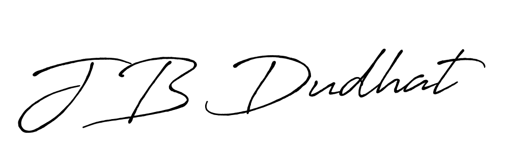 Use a signature maker to create a handwritten signature online. With this signature software, you can design (Antro_Vectra_Bolder) your own signature for name J B Dudhat. J B Dudhat signature style 7 images and pictures png