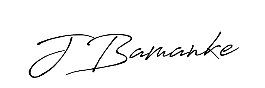 Design your own signature with our free online signature maker. With this signature software, you can create a handwritten (Antro_Vectra_Bolder) signature for name J Bamanke. J Bamanke signature style 7 images and pictures png