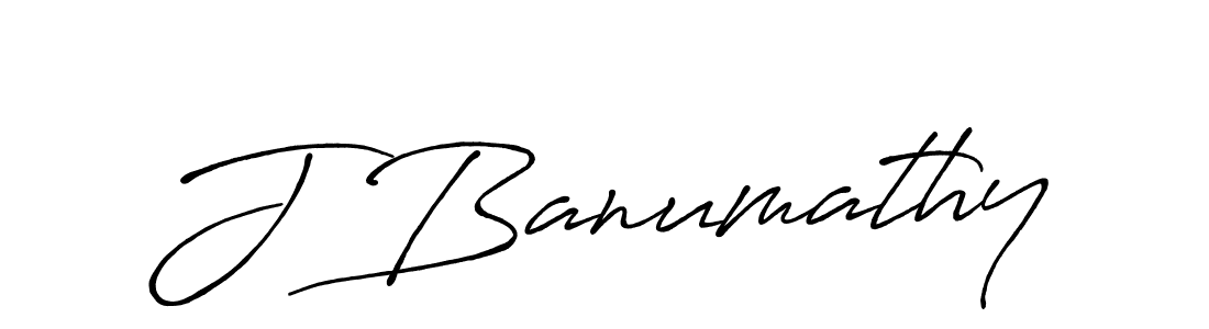 Design your own signature with our free online signature maker. With this signature software, you can create a handwritten (Antro_Vectra_Bolder) signature for name J Banumathy. J Banumathy signature style 7 images and pictures png
