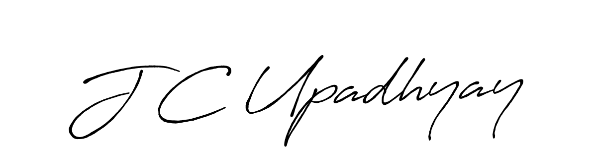 Create a beautiful signature design for name J C Upadhyay. With this signature (Antro_Vectra_Bolder) fonts, you can make a handwritten signature for free. J C Upadhyay signature style 7 images and pictures png