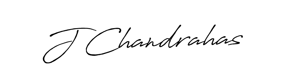 How to make J Chandrahas name signature. Use Antro_Vectra_Bolder style for creating short signs online. This is the latest handwritten sign. J Chandrahas signature style 7 images and pictures png