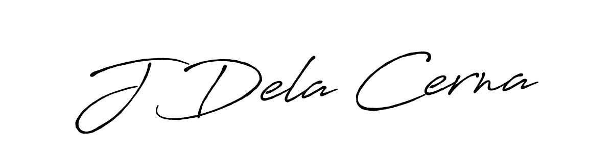 Create a beautiful signature design for name J Dela Cerna. With this signature (Antro_Vectra_Bolder) fonts, you can make a handwritten signature for free. J Dela Cerna signature style 7 images and pictures png